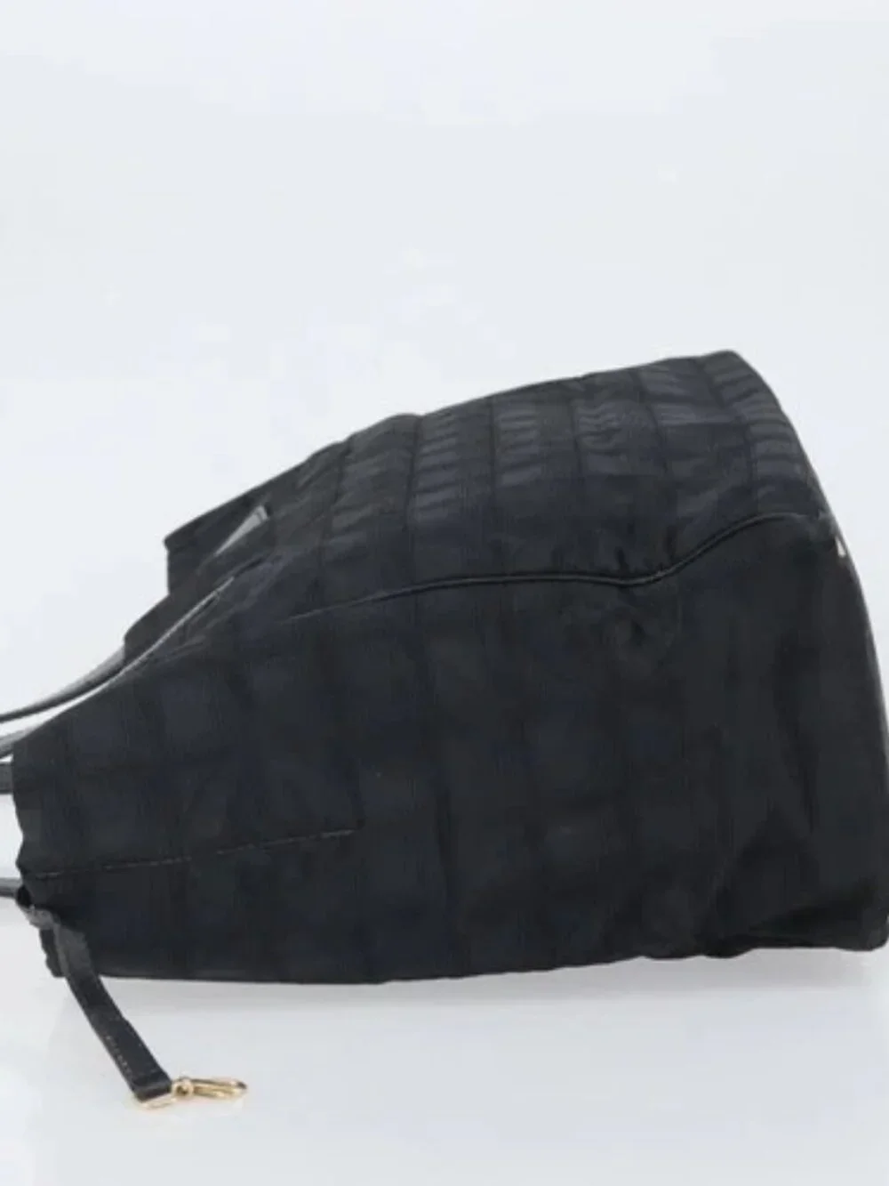 CHANEL New Travel line Hand Bag Black Gold CC Auth 164762